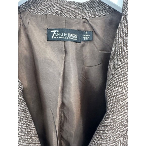 New York & Company 7th Avenue Single Breasted Charcoal Brow Jacket Blazer Size 0 - Picture 2 of 6